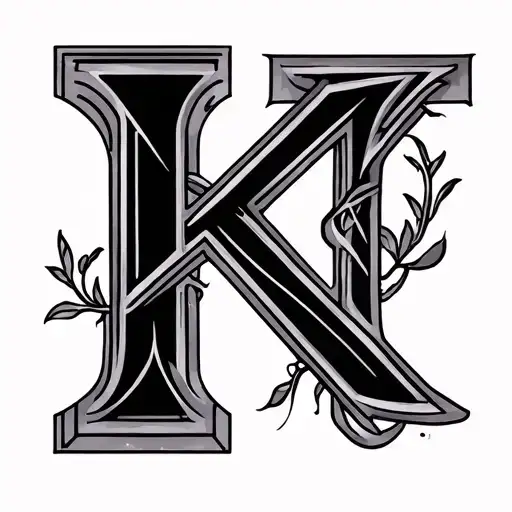 couple tattoo intials k T tattoo design idea