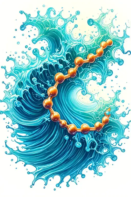 adrenaline molecule filled with ocean waves tattoo design idea