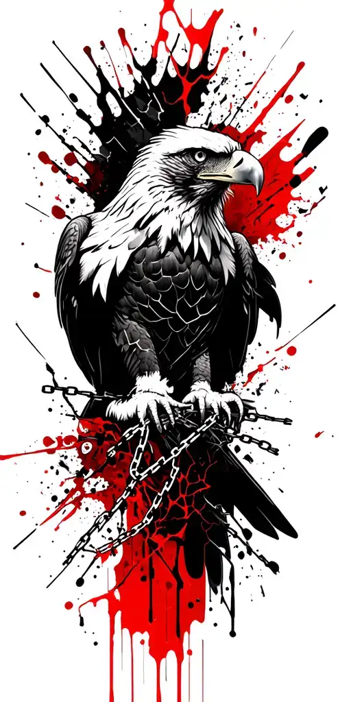 Eagle, broken chain the above tattoo design idea