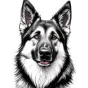 White German Shepherd tattoo design idea