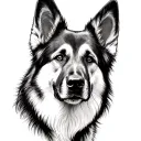 White German Shepherd tattoo design idea