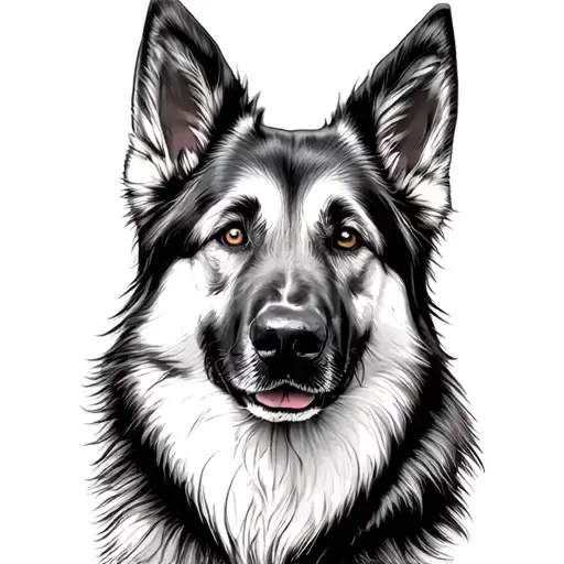 White German Shepherd tattoo design idea