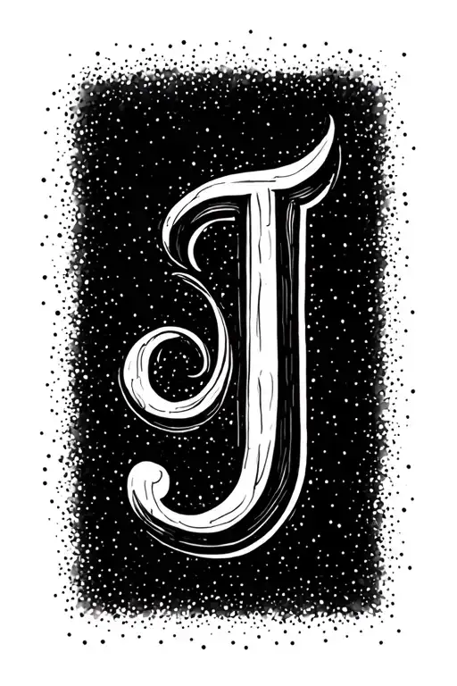 Cursive J love tattoo design idea