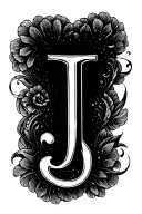 Cursive J love tattoo design idea