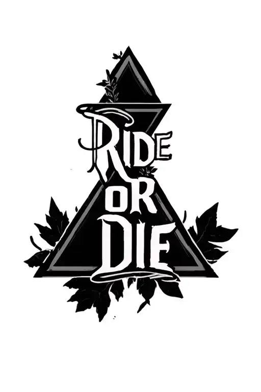 "Ride or die" "Ride or die" triangle outline intertwined tattoo design idea