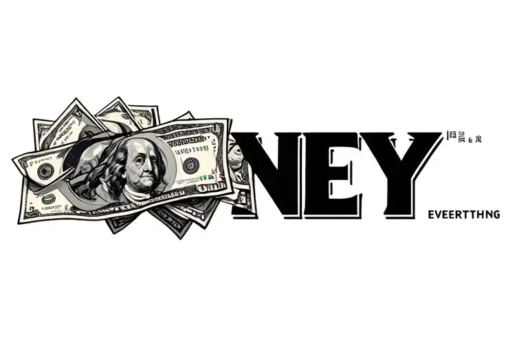 money is everything in Japanese  tattoo design idea
