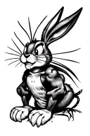 angry bugs bunny tattoo design idea
