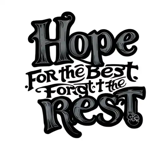 text "Hope for the best, forget the rest" tattoo design idea