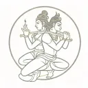 shiva and krishna flute tattoo design idea