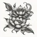 Vajra and Lotus Flower tattoo design idea