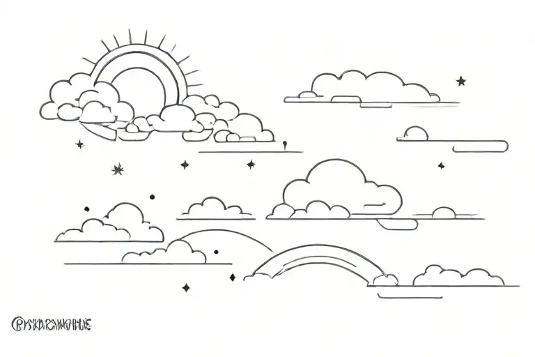224 there is sun after rain cloud tattoo design idea