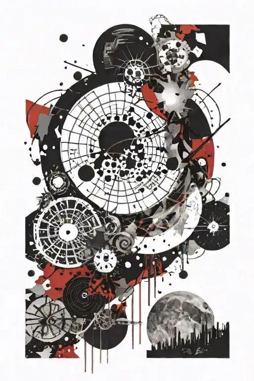 eclipse lunar tattoo design idea