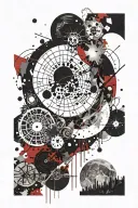 eclipse lunar tattoo design idea