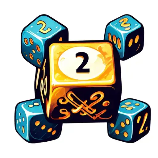  3 d20 dice, two of which have a 1 and the third has a 2 tattoo design idea
