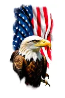 bald eagle American flag tattoo design idea