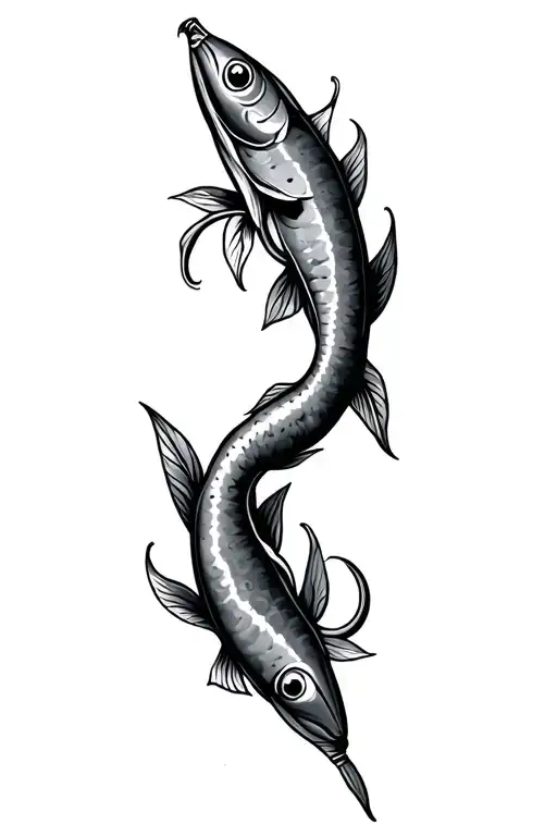 two peas in a pod fishing tattoo design idea