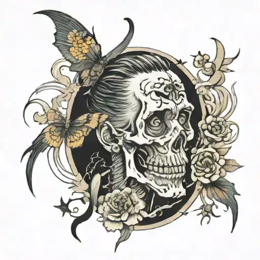 macabre and van gogh tattoo design idea