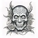 macabre and van gogh tattoo design idea