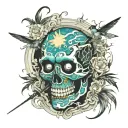 macabre and van gogh tattoo design idea