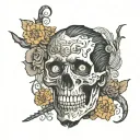 macabre and van gogh tattoo design idea