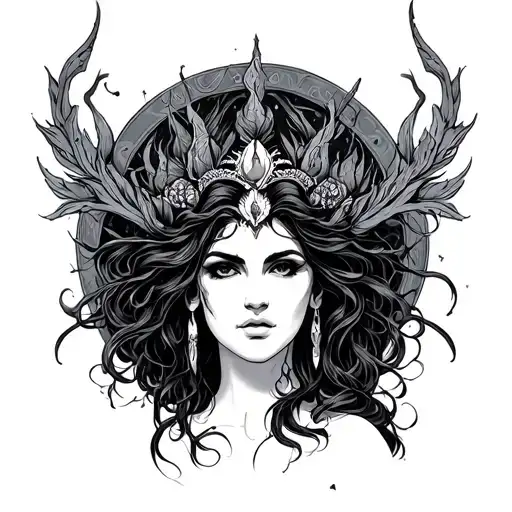 Dark Goddess tattoo design idea