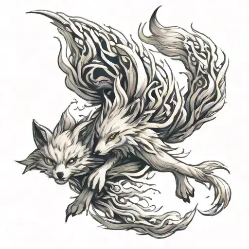 Nine Tailed Fox tattoo design idea