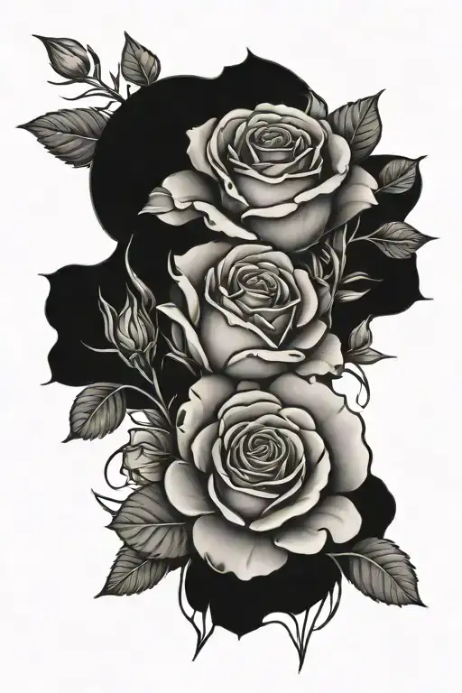 simple tattoo with rose,carnation, honeysuckle and snowdrop tattoo design idea