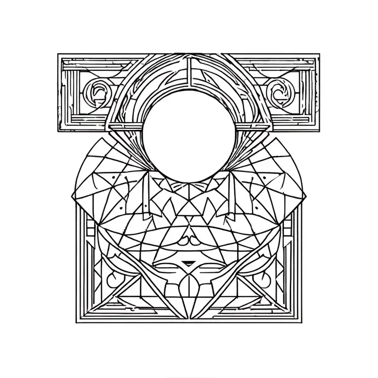 spacetime  divided into five molded  symbolizing love and eternity and souls finding peace within, use egyptian symbolsm tattoo design idea