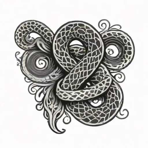 boa letter tattoo design idea
