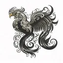 phoenix turning into ashes symbolizing rebirth feminine tattoo design idea