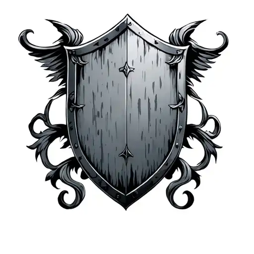 Roman style shield tattoo design idea