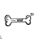 dog bone with woof insdie it  tattoo design idea