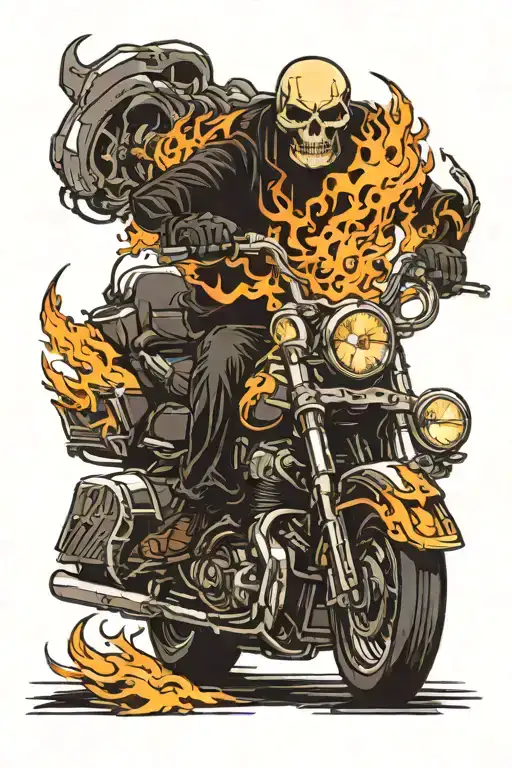 ghost rider on 50th anniversary goldwing tattoo design idea