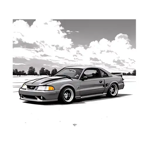 mustang sn95 next to a 96 mustang gt driving by each other in loving memory of my sister who had the gt tattoo design idea