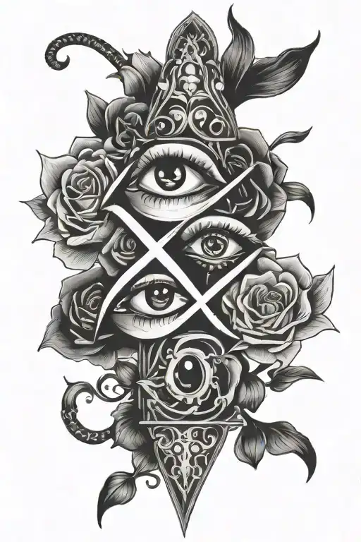 xo with kiss mark tattoo design idea