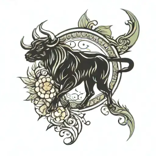 Aquarius sun Taurus moon Leo rising tattoo design idea