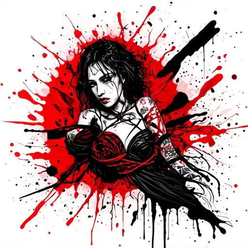 Shibari inspired leg tattoo design idea