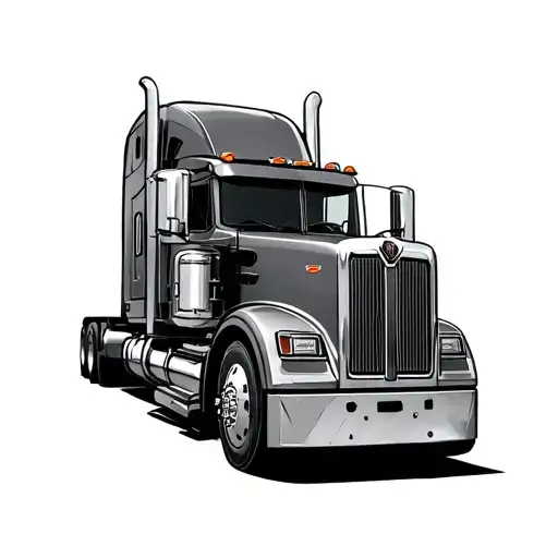 18 Wheeler tattoo design idea
