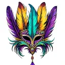 mardi gras mask feather feather feather tattoo design idea