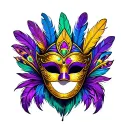 mardi gras mask feather feather feather tattoo design idea