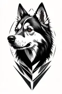 a subtle, connected to soul leaving the body, spitz dog tattoo design idea