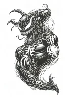 marvel character venom mostly line work tattoo design idea