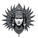 itzamna mayan god tattoo design idea