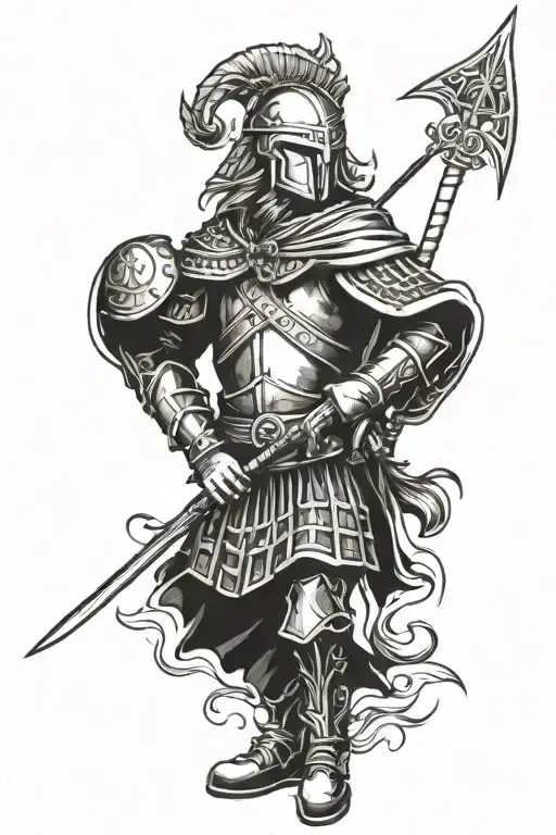 scottish warrior tattoo design idea