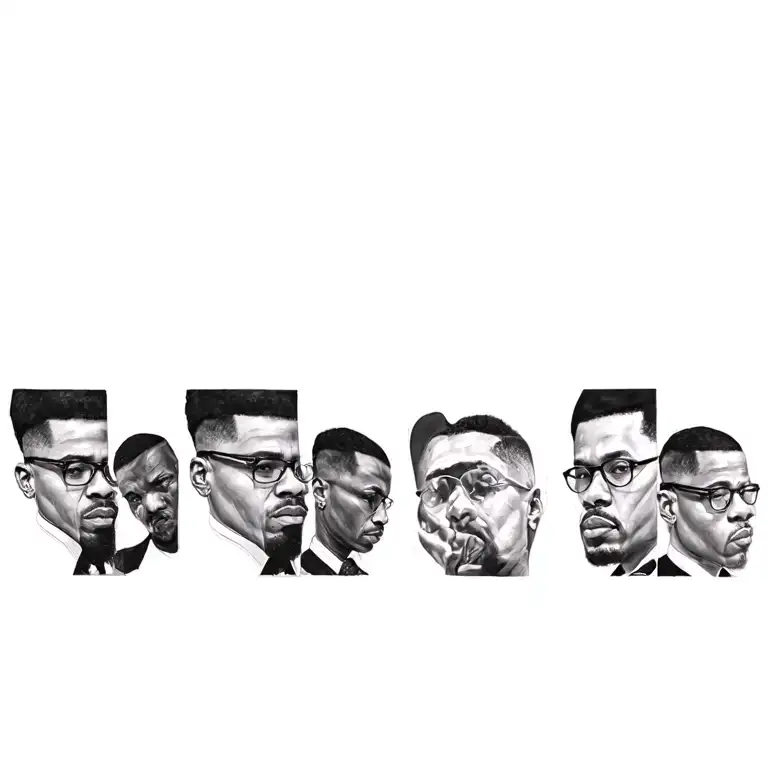 portrait of malcolm x tattoo design idea