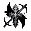 cyber sigilism cross tattoo tattoo design idea
