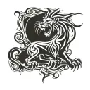 scotish lion its claw clawing through scotland map tattoo design idea