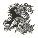scotish lion its claw clawing through scotland map tattoo design idea