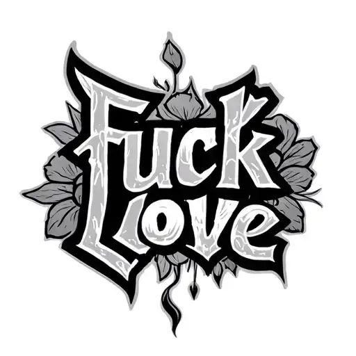fuck love tattoo design idea