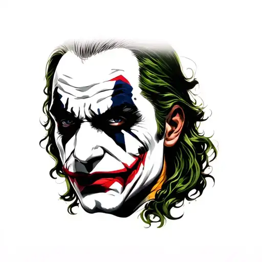 superman Joker face tattoo design idea